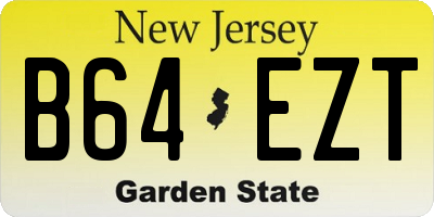 NJ license plate B64EZT