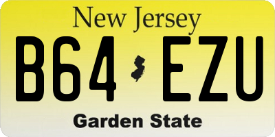 NJ license plate B64EZU