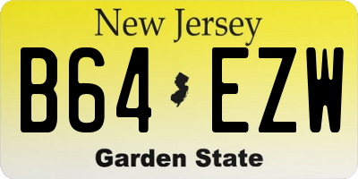 NJ license plate B64EZW
