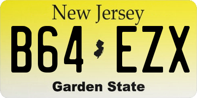 NJ license plate B64EZX