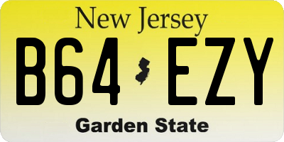 NJ license plate B64EZY