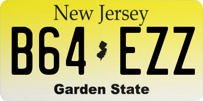 NJ license plate B64EZZ