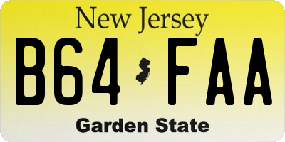 NJ license plate B64FAA