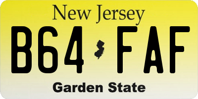 NJ license plate B64FAF