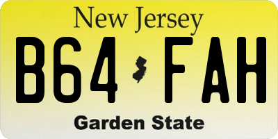 NJ license plate B64FAH