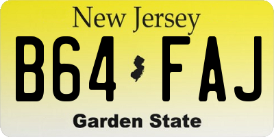 NJ license plate B64FAJ