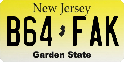 NJ license plate B64FAK