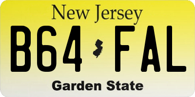 NJ license plate B64FAL