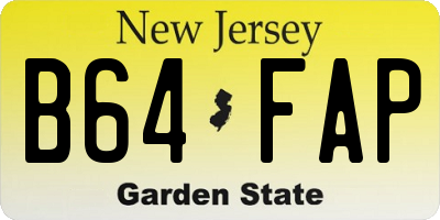 NJ license plate B64FAP