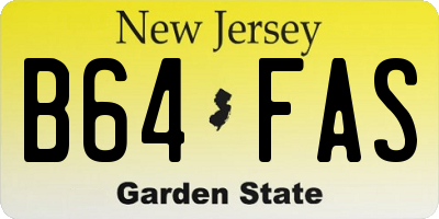NJ license plate B64FAS