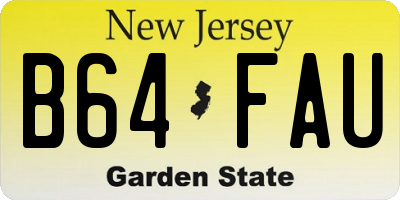 NJ license plate B64FAU
