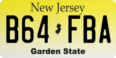 NJ license plate B64FBA