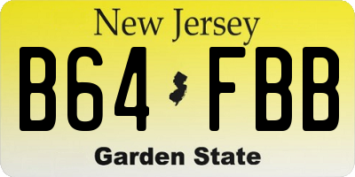 NJ license plate B64FBB