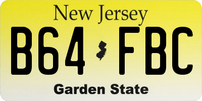 NJ license plate B64FBC