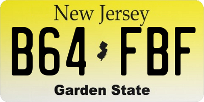 NJ license plate B64FBF