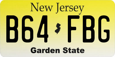 NJ license plate B64FBG