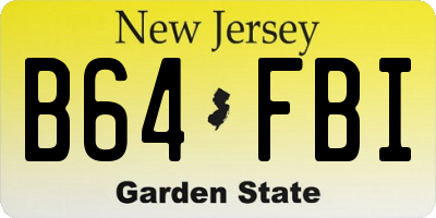 NJ license plate B64FBI