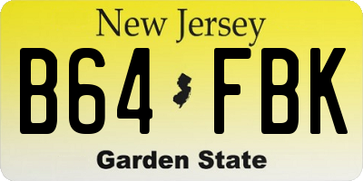 NJ license plate B64FBK