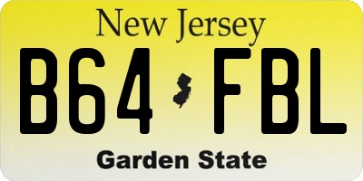 NJ license plate B64FBL
