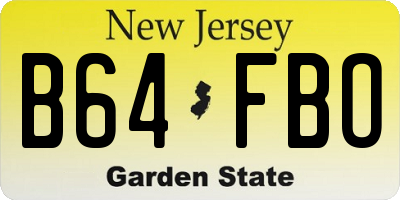 NJ license plate B64FBO