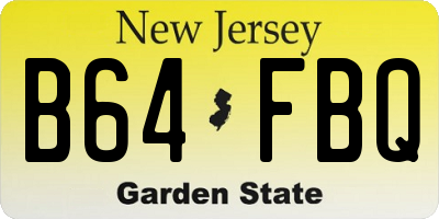 NJ license plate B64FBQ