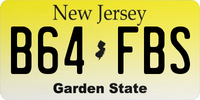 NJ license plate B64FBS