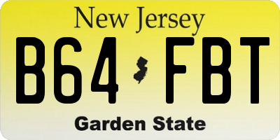 NJ license plate B64FBT