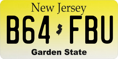 NJ license plate B64FBU