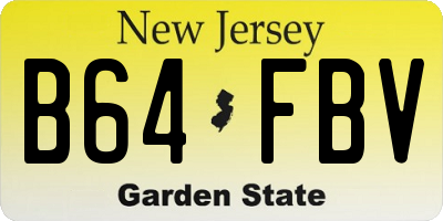 NJ license plate B64FBV