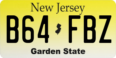 NJ license plate B64FBZ
