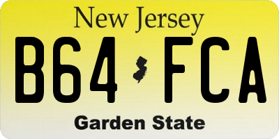 NJ license plate B64FCA