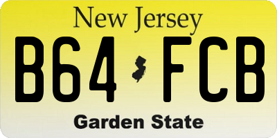 NJ license plate B64FCB