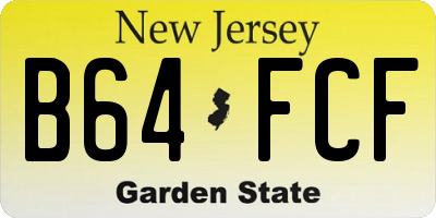 NJ license plate B64FCF