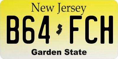 NJ license plate B64FCH