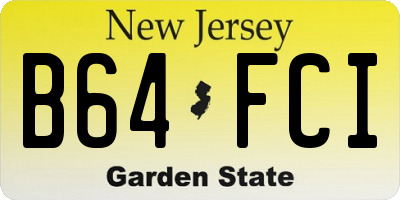 NJ license plate B64FCI