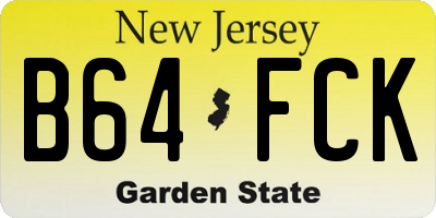 NJ license plate B64FCK