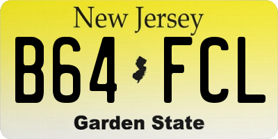 NJ license plate B64FCL