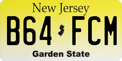 NJ license plate B64FCM