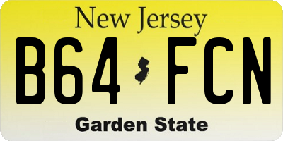 NJ license plate B64FCN