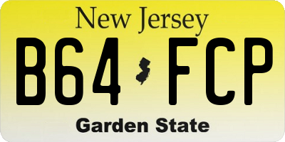 NJ license plate B64FCP