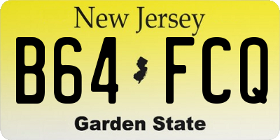 NJ license plate B64FCQ