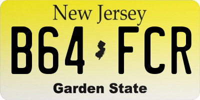 NJ license plate B64FCR