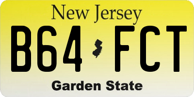 NJ license plate B64FCT