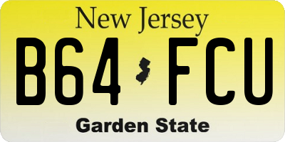 NJ license plate B64FCU