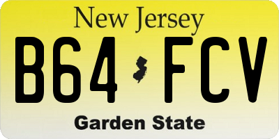 NJ license plate B64FCV