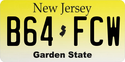 NJ license plate B64FCW