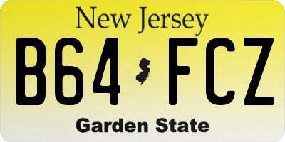 NJ license plate B64FCZ