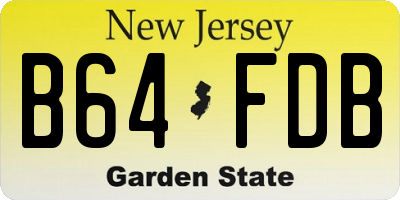 NJ license plate B64FDB