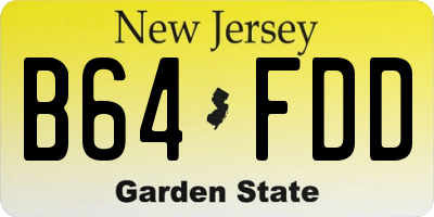 NJ license plate B64FDD