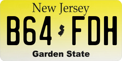 NJ license plate B64FDH